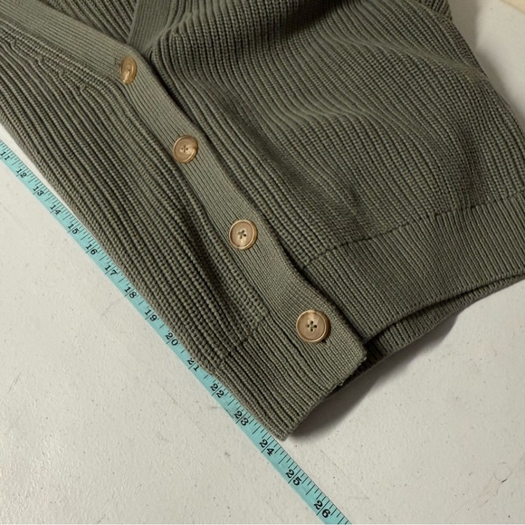 Quince 100% Organic Cotton Oversized Boyfriend Cardigan Agave Small Knit Cozy - Picture 3 of 12